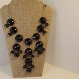 J. Crew Jewelry | J. Crew Statement Necklace Black Faceted Bubble Chandelier Style | Color: Black/Gold | Size: Os