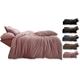 Northern Luxe Teddy Bear Fleece Super Soft Fluffy Warm and Cosy Duvet Sets and Fitted Sheet (Pink, Double Duvet Set + Fitted Sheet)