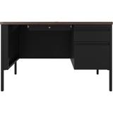 Lorell Fortress Steel Rectangular Teacher Desk Wood/Metal in Black | 29.5 H x 48 W x 30 D in | Wayfair LLR66939