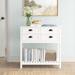 Longshore Tides Console Table Sofa Table Sideboard w/ 4 Drawers & Slatted Shelf For Kitchen, Entryway, White in Brown | Wayfair