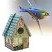 Rosalind Wheeler Hand-painted Bird Cage Resin in Green | 8.42 H x 6.1 W x 5.12 D in | Wayfair F00AC7AD751C4AE6A26630968CF0AAFC