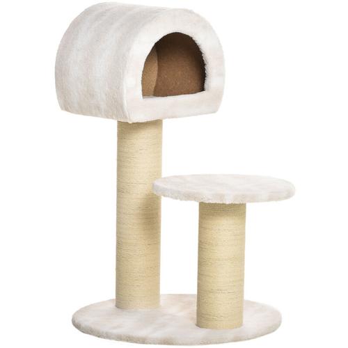 Katzenkratzbaum Katzenspielzeug Kletterbaum Sisal Polster Liegefläche samtartiges Polyester Sisal