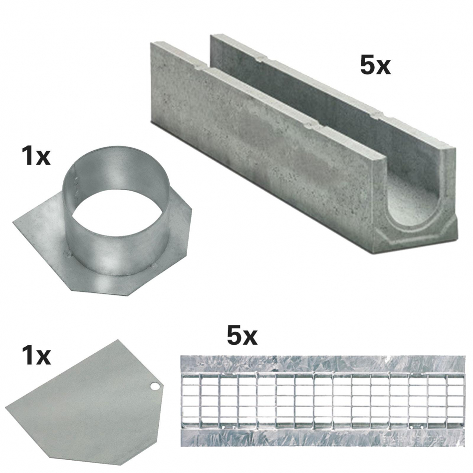 BIRCO Plus Komplett Set, 5 m, Ablauf,B 125 (12,5 to),mit Gitterrost,ohne Innengefälle Image