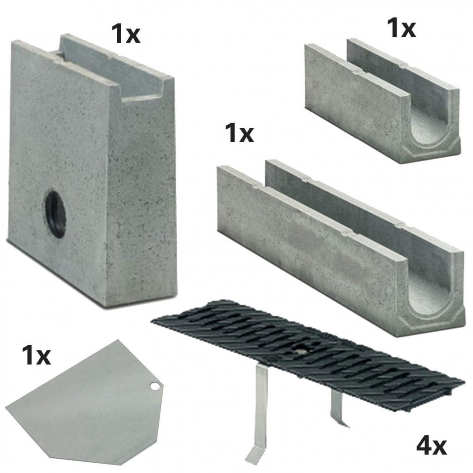 BIRCO Plus Komplett Set, 2 m, C 250 (25 to),mit Gussrost,ohne Innengefälle,Sinkkasten Image