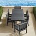 St. Kitts 7-pc. Rectangular Dining Set in Matte Black Aluminum - Frontgate