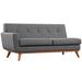 Engage Mid-century Modern Upholstered Fabric Left-arm Loveseat, Azure