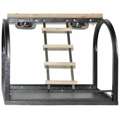 A&E Cage Company Black Table Stand with Ladders and Cups, 21" L X 14" W X 18" H