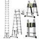 5M Telescopic Ladder DIY Aluminum Alloy Folding Extendable Extension Ladder A-Frame Multi Purpose (Load Capacity 150kg)