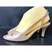 Kate Spade Shoes | Kate Spade Criss Cross Strappy Low Heels Sz 9 Double Sling Back Beige Peep Toe | Color: Tan | Size: 9