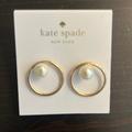 Kate Spade Jewelry | Brand New Kate Spade Gold & Pearl Hoop Earrings | Color: Gold/White | Size: Os