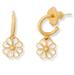 Kate Spade Jewelry | Kate Spade Foral Charm Drop Huggie Hoop Earrings | Color: Gold | Size: Os