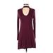Express Casual Dress - Fit & Flare: Purple Dresses - Women's Size X-Small