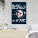 Trinx Heartbeat - Bass Is The Heartbeat Of Music - 1 Piece Rectangle Graphic Art Print On Wrapped Canvas in Black | 14 H x 11 W x 2 D in | Wayfair
