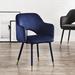 Everly Quinn Armchair Wood/Upholstered/Velvet in Blue | 33 H x 24 W x 22 D in | Wayfair 20A09A90F99E4A398C253CFBE2376D2B