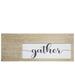 Gracie Oaks Aylyn Wood Rectangle Wall Decor w/ Side Corner "Gather" In Cursive Writing On Cloth Design Natural Finish in Brown | Wayfair