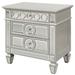 Titanic Furniture Starlite Silver 3 Drawer Nightstand with Mirror Trim and Top