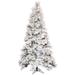 Vickerman 6.5' x 42" Flocked Atka Slim Artificial Christmas Tree, Warm White Wide Angle 3mm Low Voltage LED lights