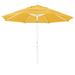 California Umbrella 11' Rd. Aluminum Market Umbrella, Crank Lift, Collar Tilt, Dbl Wind Vent, White Finish, Pacifica Fabric