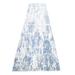 Hand Knotted Blue Modern and Contemporary with Wool & Silk Oriental Rug (2'6" x 10'1") - 2'6" x 10'1"
