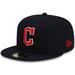 Youth New Era Navy Cleveland Guardians Authentic Collection On-Field Road Logo 59FIFTY Fitted Hat