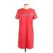 DKNY Sport Casual Dress - Shift: Red Graphic Dresses - Women's Size X-Small