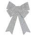 Northlight Seasonal 17" Silver Tinsel 4-Loop Bow Christmas Decoration Plastic in Gray/Yellow | 17 H x 1 W x 12 D in | Wayfair NORTHLIGHT J93102