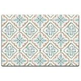 Blue/Brown 30 x 20 x 0.5 in Kitchen Mat - CounterArt Country Love Tiles Decorative Anti-Fatigue Mat Foam, Glass | 30 H x 20 W x 0.5 D in | Wayfair