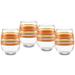 Fiesta® Sienna Sunset Stripes Stemless Wine Glass Set Of 4 Glass in Orange | 4.25 H x 2.625 W in | Wayfair SEN919/SET4