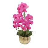 Primrue Design Orchid Centerpiece in Vase Fabric in Pink/Yellow | 21 H x 14 W x 14 D in | Wayfair 25926318822241779B73A85A2D24EB6D