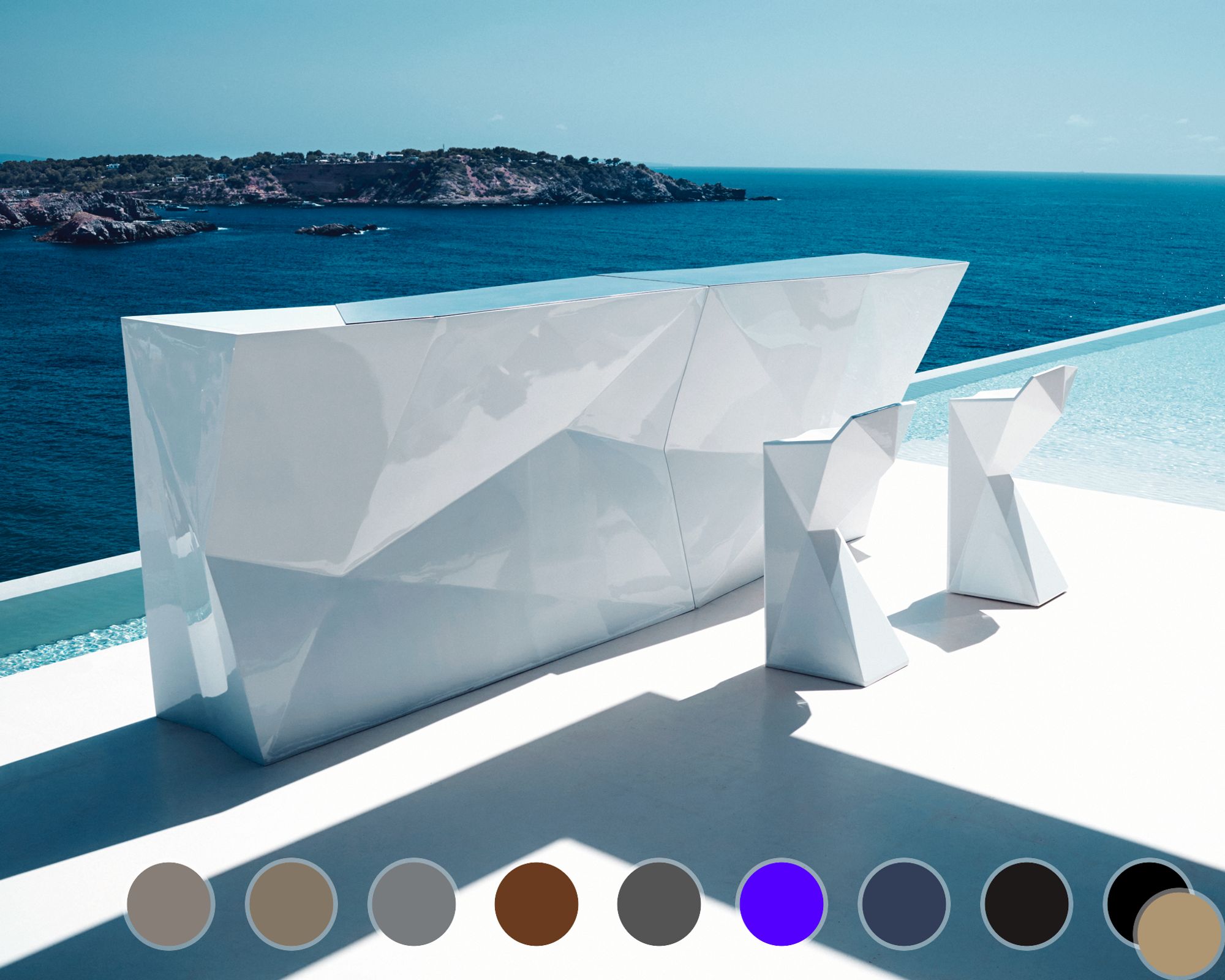 Vondom »VERTEX« Outdoor Barhocker Basic matt / Ice