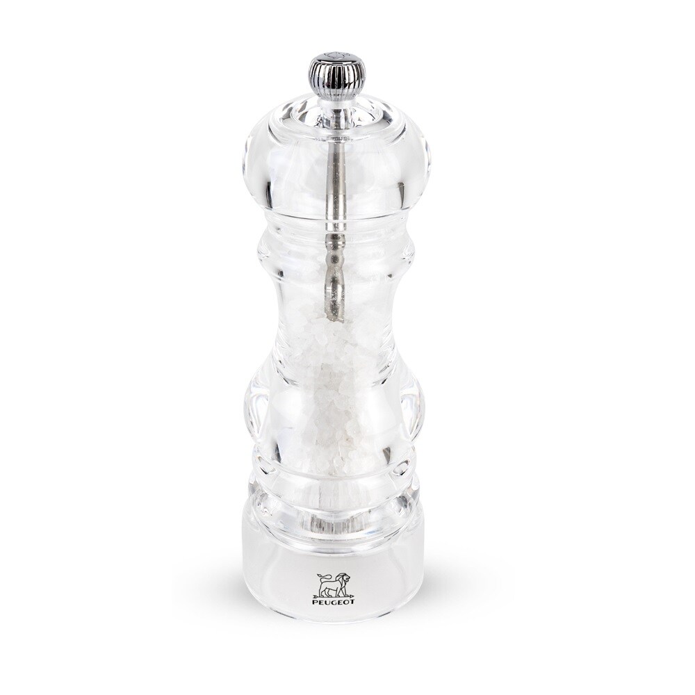 PEUGEOT Salzmühle NANCY 18cm Acryl Transparent Stahlmahlwerk Gewürzmühle Image