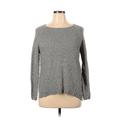 Monteau Pullover Sweater: Gray Color Block Tops - Women's Size X-Large