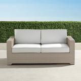 Palermo Loveseat with Cushions in Dove Finish - Cara Stripe Air Blue, Standard - Frontgate