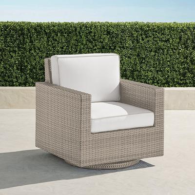 Small Palermo Swivel Lounge Chair with Cushions in Dove Wicker - Standard, Seaglass - Frontgate