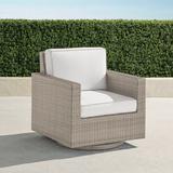 Small Palermo Swivel Lounge Chair with Cushions in Dove Finish - Rain Sailcloth Salt - Frontgate