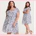 Torrid Dresses | Like New! Torrid A-Line Floral Print Chiffon Dress Size 1x | Color: Blue/White | Size: 1x