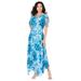 Plus Size Women's Floral Sequin Dress by Roaman's in Blue Embellished Bouquet (Size 40 W)