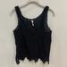 Free People Tops | Free People Intimately Lace Eyelet Tank Top With Scalloped Hem Black Size M | Color: Black | Size: M