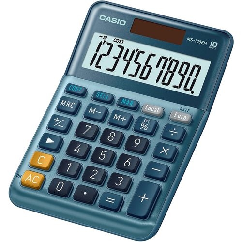 Casio MS-100EM Tischrechner 10-stelliger LCD-Monitor Blau Image