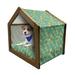 East Urban Home Green Wood Dog House Wood House in Brown | 25.59 H x 29.53 W x 21.65 D in | Wayfair 3345DEC5822E4FF9A15180F547C85F71