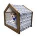 East Urban Home Navy Blue Wood Dog House Wood House in Brown | 22.44 H x 23.62 W x 17.72 D in | Wayfair DB678F3FC9864F09AF73B30EA58F8549