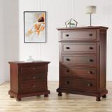Casa Transitional Cherry Wood 2-Piece Chest and Nightstand Set with USB by Furniture of America