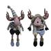 Set of 2 Gray and Brown Plush Moose Shelf Sitters Christmas Decor 22"