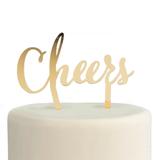 Gold Cheers Cake Topper, Wedding, Home Decor, Wedding & Bridal, 1 Piece - 6 3/4" x 5 1/2"