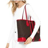 Michael Kors Bags | Michael Kors Signature Eva Large Tote Bag | Color: Brown/Red | Size: Os