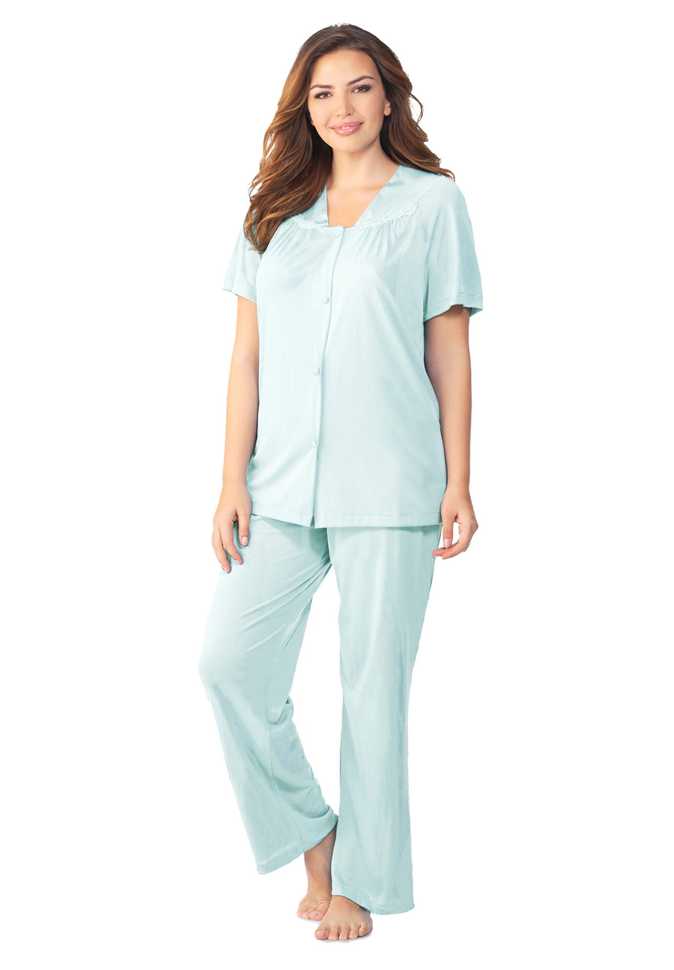 Plus Size Women's Short Sleeve Pajama by Exquisite Form in Azure Mist (Size 1X)