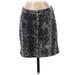 Zara Denim Mini Skirt Mini: Gray Animal Print Bottoms - Women's Size Small - Print Wash