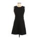 Ann Taylor LOFT Casual Dress - A-Line High Neck Sleeveless: Black Print Dresses - Women's Size 0
