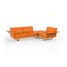 Orren Ellis Meyerwood Sofa- 3 Seat - 102" X 72" - Basic/Nautical Plastic in Orange/Red | 28.25 H x 72 W x 102 D in | Outdoor Furniture | Wayfair