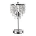 Rosdorf Park Chrome 3-Way Dimmable Crystal Desk Lamp w/ Dual USB Charging Ports Crystal in Gray | 16.5 H x 7.9 W x 7.9 D in | Wayfair